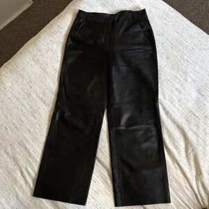 Maison Ullens Wide Leg Leather Pants